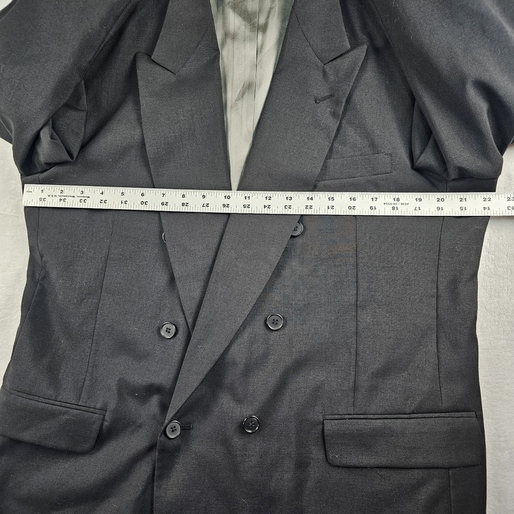 Vtg Stanley Blacker Suit Double Breasted Peak Lapel Mens 44L Pants 36x32 Pleated - Picture 4 of 16